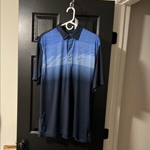 Greg Norman Men's Blue Gradient Golf Shirt